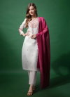White Colour Rayon With Embroidery Work Kurti With Pant Dupatta Aaradhna 1152 Exporters In India